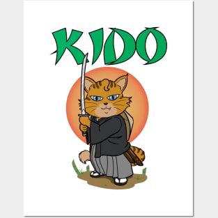 Kido the Samurai Cat Posters and Art